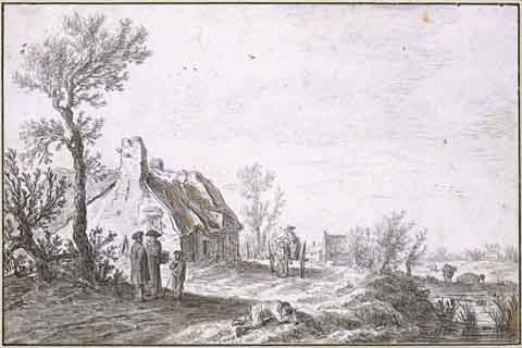 (Jan Josephszoon van Goyen (1595 - 1656) (Dutch)-Country Road with)