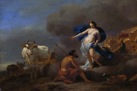 (Berchem Nicolaes Pietersz. Juno geeft Argus opdracht Io te bewaken. 1655 - 1683)