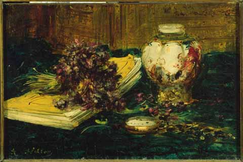 《紫罗兰》-安东尼(Antoine Vollon (1833–1900)-Violets)