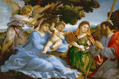 (Lorenzo Lotto -- Virgin and child with Saints Catherine )
