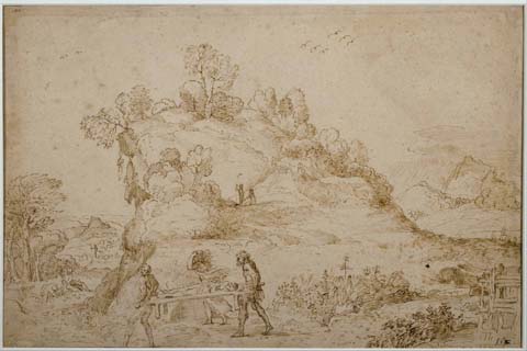 《风景和人物》-安尼巴莱·卡拉奇(Annibale Carracci (1560–1609)-Landscape and Figures)