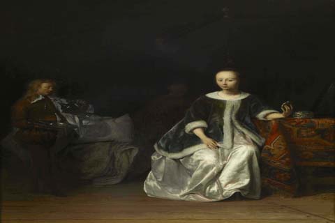 《一个在厕所里的女士》-加布里埃尔·梅苏(Gabriel Metsu - A Lady at Her Toilet, 1648-1667)