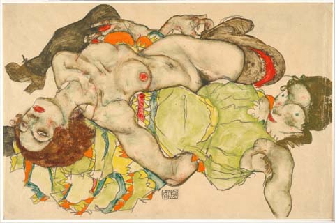 (Egon Schiele (1890–1918)-Female Lovers, 1915)