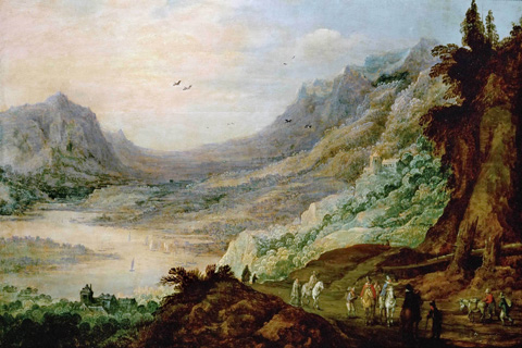 (Joos de Momper the younger -- Landscape with River Valley)