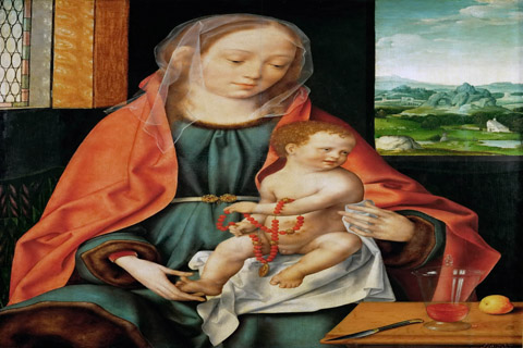 (Joos van Cleve -- Saint Mary with the Christ Child)