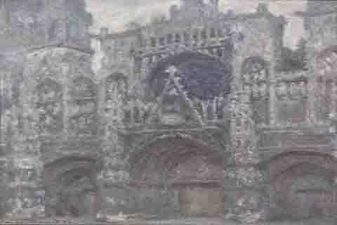 (Claude Monet The Cathedral in Rouen. The portal Grey Weather)