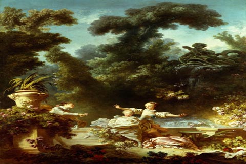 (Jean-Honor¨¦ Fragonard - The Progress of Love The Pursuit, 1771-1772