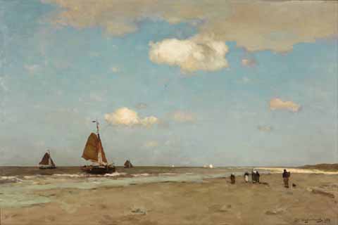 《海滩场景》(Jan Hendrik Weissenbruch Beach scene)