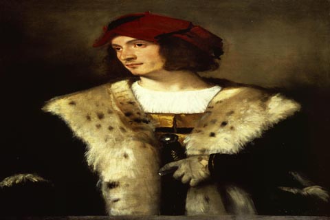 (Titian - Portrait of a Man in a Red Cap, c. 1510)