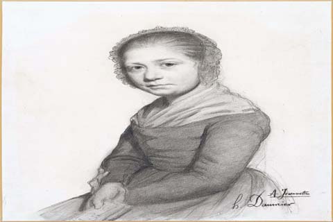 (Honoré Daumier (1808–1879)-Portrait of a Girl (Jeannette))