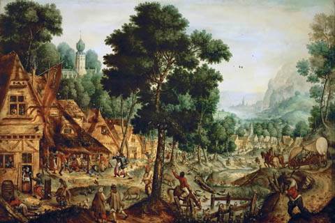 (Hans Bol (1534-1593) -- Life in a Flemish Village)