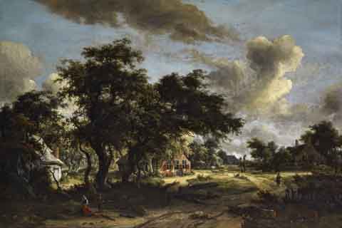 (Meyndert Hobbema - Village among Trees, 1665)