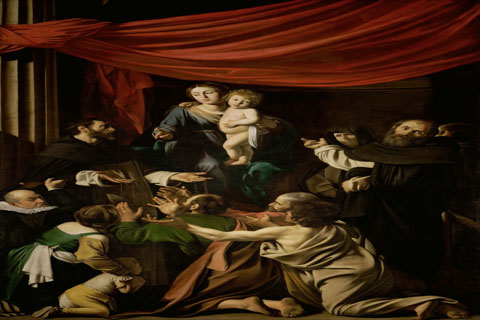 (Michelangelo Merisi da Caravaggio (1571-1610) --Madonna of the Rosary )