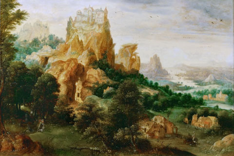 (Herri met de Bles (c. 1510-after 1550) -- Landscape with the Good Samaritan)