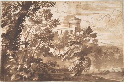 (Anonymous Wooded Landscape with a Tower)