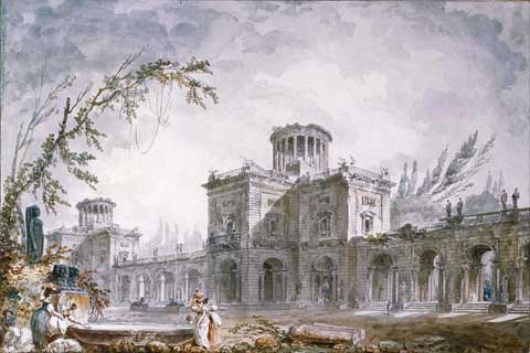 (Hubert Robert (1733–1808)-Architectural Fantasy, 1760)