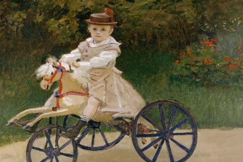 《莫奈儿子骑在心爱的马车上》克劳德·莫奈(莫奈儿子骑在心爱的马车上-克劳德·莫奈-法国)