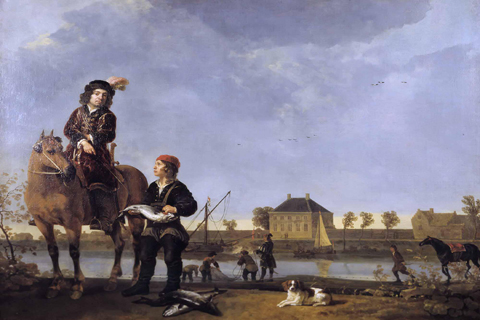 《骑马的马术肖像》-艾尔波特·盖依普(Aelbert Cuyp - Equestrian Portrait of Pieter de Roovere (1602-1652))