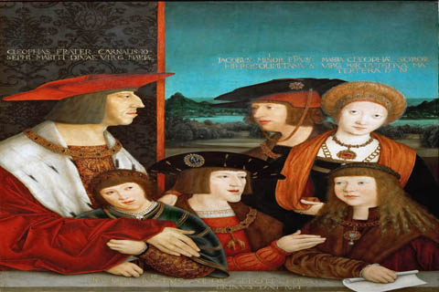 (Bernhard Strigel -- Emperor Maximilian I and his Family)