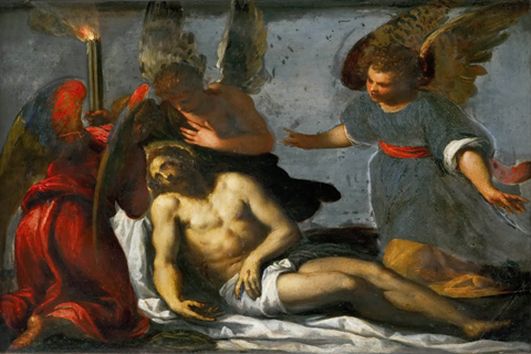 (Jacopo Palma, il giovane -- Dead Christ mourned by angels)