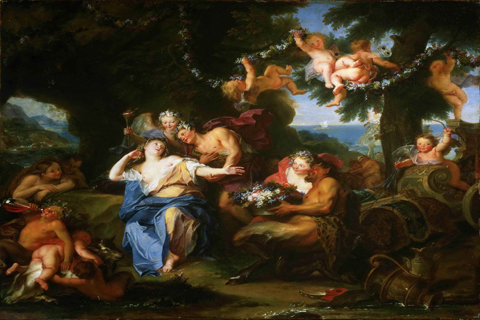 《巴克斯和阿里阿德涅在纳索斯岛》-安东尼·科佩尔(Antoine Coypel French 1661-1722 Bacchus and Ariadne on the Isle of Naxos.tif)