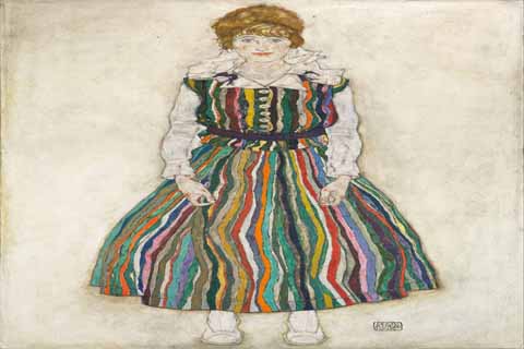 《伊迪丝的肖像(艺术家的妻子)》-埃贡·席勒(Egon Schiele Portrait of Edith (the artist's wife))