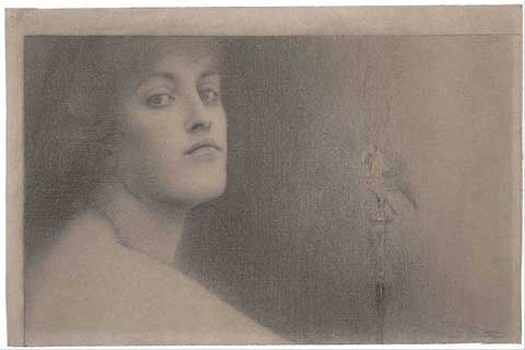 (Fernand Khnopff (1858–1921)-Study for l'Offrande (The Offering),)