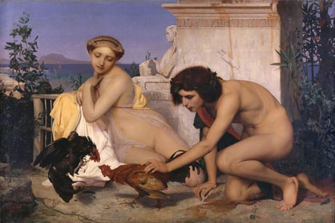 (Jean-L閛n G閞鬽e Young Greeks Attending a Cock Fight)