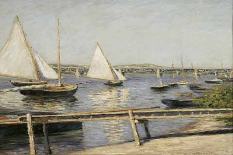 (Gustave Caillebotte Sailing Boats at Argenteuil)