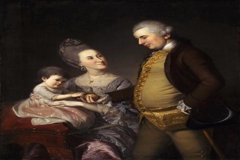 (Charles Willson Peale American 1741-1827 Portrait of John and Elizabeth Lloyd Cadwalader and Their Daughter Anne.tif)