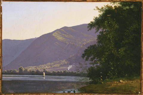 《观赏尼米湖》-(Antoine-Fèlix Boisselier (1790 - 1857) (French)-View of Lake Nemi)