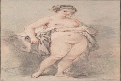 (François Boucher (1703–1770)-Standing Nude Girl)