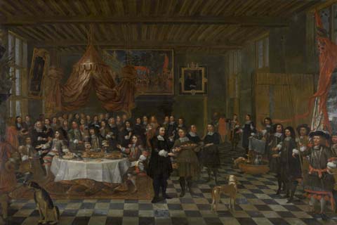 (Jean-Baptist van Meuninckxhove - The Reception of Charles II and his Brothers in the Guild of Saint Barbara in Bruges)
