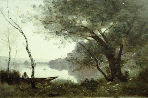 (Jean-Baptiste-Camille Corot - The Boatman of Mortefontaine, c.1865-1870)