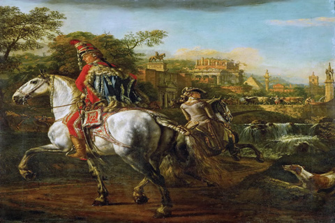 (Bernardo Bellotto (1721-1780) -- Equestrian Portrait of a Hussar Officer)