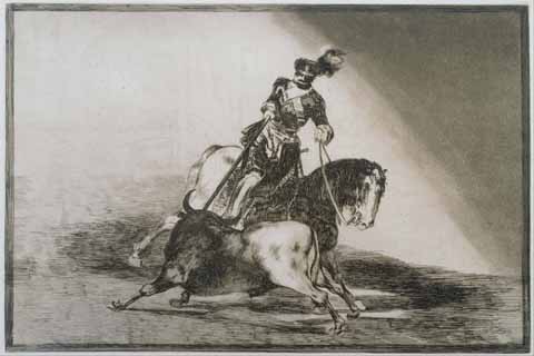 (Francisco Jos¨¦ de Goya (1746 - 1828) (Spanish)-Charles Quint Lan?ant Un Taureau