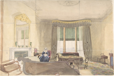 (Anonymous Drawing Room with Seated Woman)