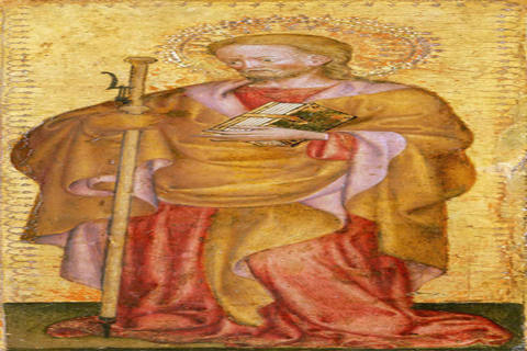 《圣詹姆斯少校》-安东尼奥·奥尔西尼(Antonio Orsini (Master of the Carminati Coronation) Italian (active Ferrara) documented 1432-1491 Saint James Major.tif)