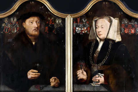 《约翰·冯·罗里克斯沃斯和他的妻子的肖像》(Bartholomaus Bruyn the Elder - Portrait Diptych of Johann von Rolinxwerth and his Wife)