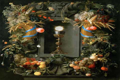 (Jan Davidsz. de Heem (1606-1683 or 1684) -- Chalice and Host with Garlands)