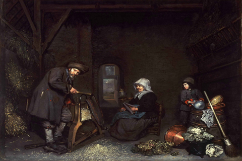(Caspar Netscher Dutch (active Arnhem Deventer France and The Hague) 1639-1684 Chaffcutter with His Wife and Child.tif)