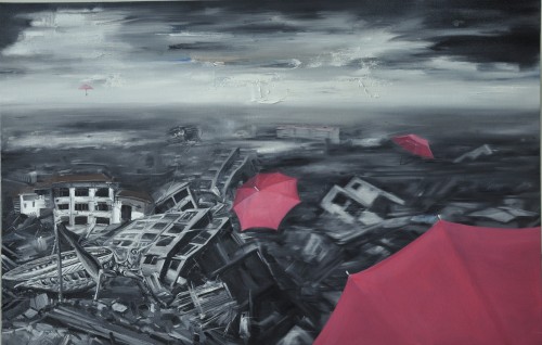 城市系列《红色的伞》