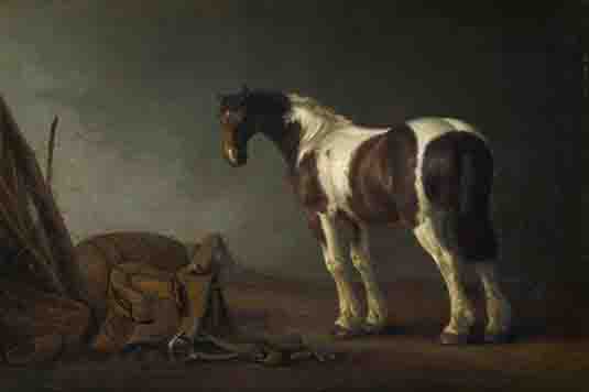 《平静的生活》-Abraham van Calraet(Abraham van Calraet - A Horse with a Saddle Beside it)